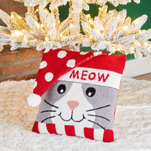 Load image into Gallery viewer, 14"L Hooked 3D Cat Meow Throw Pillow