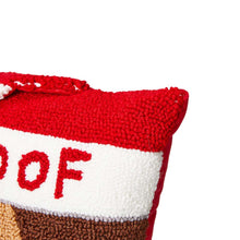 Load image into Gallery viewer, 14"L Hooked 3D Dog Woof Throw Pillow