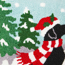 Load image into Gallery viewer, 14"L Hooked Christmas Dog Throw Pillow