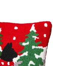 Load image into Gallery viewer, 14"L Hooked Christmas Cat Throw Pillow