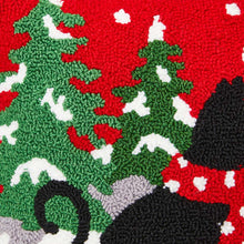 Load image into Gallery viewer, 14"L Hooked Christmas Dog & Cat Throw Pillow, Set of 2