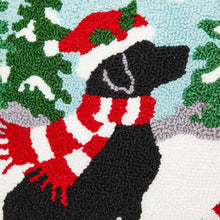 Load image into Gallery viewer, 14"L Hooked Christmas Dog & Cat Throw Pillow, Set of 2