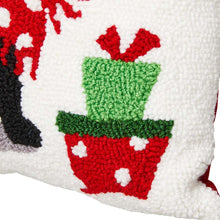 Load image into Gallery viewer, 14"L Hooked Christmas Dog & Cat Throw Pillow, Set of 2