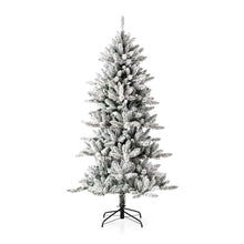 Load image into Gallery viewer, 6ft Pre-Lit Snow Flocked Slim Fir Artificial Christmas Tree with 300 Warm White Lights