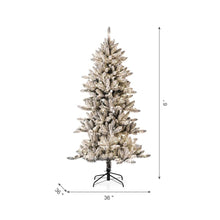Load image into Gallery viewer, 6ft Pre-Lit Snow Flocked Slim Fir Artificial Christmas Tree with 300 Warm White Lights