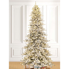 Load image into Gallery viewer, 11ft Pre-Lit Snow Flocked Slim Fir Artificial Christmas Tree with 950 Warm White Lights