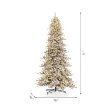 Load image into Gallery viewer, 11ft Pre-Lit Snow Flocked Slim Fir Artificial Christmas Tree with 950 Warm White Lights