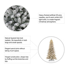 Load image into Gallery viewer, 11ft Pre-Lit Snow Flocked Slim Fir Artificial Christmas Tree with 950 Warm White Lights