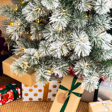 Load image into Gallery viewer, 6ft Pre-Lit Snow Flocked Pencil Pine Artificial Christmas Tree with 300 Warm White Lights