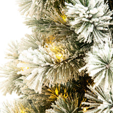 Load image into Gallery viewer, 6ft Pre-Lit Snow Flocked Pencil Pine Artificial Christmas Tree with 300 Warm White Lights