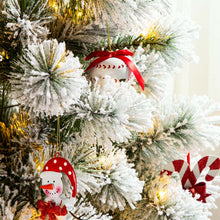 Load image into Gallery viewer, 6ft Pre-Lit Snow Flocked Pencil Pine Artificial Christmas Tree with 300 Warm White Lights
