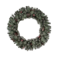 Load image into Gallery viewer, 36"D Oversized Pre-Lit Glittered Pine Cone Christmas Wreath with 50 Warm White Lights