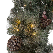 Load image into Gallery viewer, 36"D Oversized Pre-Lit Glittered Pine Cone Christmas Wreath with 50 Warm White Lights