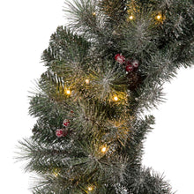 Load image into Gallery viewer, 42"D Oversized Pre-Lit Glittered Pine Cone Christmas Wreath with 70 Warm White Lights