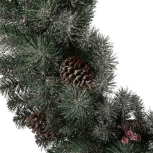 Load image into Gallery viewer, 42"D Oversized Pre-Lit Glittered Pine Cone Christmas Wreath with 70 Warm White Lights
