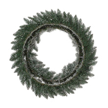 Load image into Gallery viewer, 30"D Pre-Lit Snow Flocked Christmas Wreath with 50 Warm White Lights
