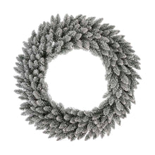 Load image into Gallery viewer, 36"D Oversized Pre-Lit Snow Flocked Christmas Wreath with 60 Warm White Lights