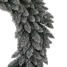 Load image into Gallery viewer, 36"D Oversized Pre-Lit Snow Flocked Christmas Wreath with 60 Warm White Lights