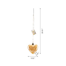 Load image into Gallery viewer, 25.75"H 3 Piece Glass Heart Ornaments with String Lights