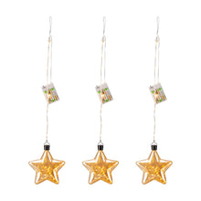 Load image into Gallery viewer, 25.75"H 3 Pack Christmas Glass Star Ornaments with String Lights