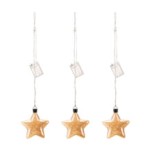 Load image into Gallery viewer, 25.75"H 3 Pack Christmas Glass Star Ornaments with String Lights