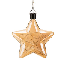 Load image into Gallery viewer, 25.75"H 3 Pack Christmas Glass Star Ornaments with String Lights