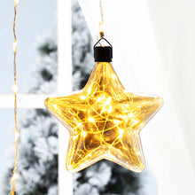 Load image into Gallery viewer, 25.75"H 3 Pack Christmas Glass Star Ornaments with String Lights