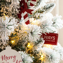 Load image into Gallery viewer, 7.5ft Pre-Lit Snow Flocked Pencil Pine Artificial Christmas Tree with 300 Warm White/Multi-Color Lights