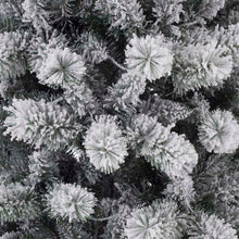 Load image into Gallery viewer, 7.5ft Pre-Lit Snow Flocked Pencil Pine Artificial Christmas Tree with 300 Warm White/Multi-Color Lights