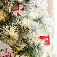 Load image into Gallery viewer, 7.5ft Pre-Lit Snow Flocked Pencil Pine Artificial Christmas Tree with 350 Warm White Lights