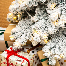 Load image into Gallery viewer, 7.5ft Pre-Lit Snow Flocked Layered Spruce Artificial Christmas Tree with 350 Warm White Lights