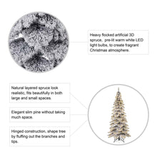 Load image into Gallery viewer, 7.5ft Pre-Lit Snow Flocked Layered Spruce Artificial Christmas Tree with 350 Warm White Lights