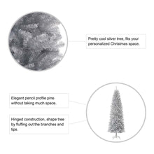 Load image into Gallery viewer, 7.5ft Silver Tinsel Artificial Christmas Tree
