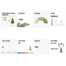 Load image into Gallery viewer, 7.5ft Silver Tinsel Artificial Christmas Tree