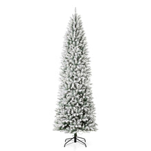 Load image into Gallery viewer, 9ft Pre-Lit Flocked Pencil Fir Artificial Christmas Tree with 600 Warm White Lights