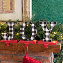 Load image into Gallery viewer, Glithome Metal "JOY" Christmas Stocking Holder Set of 3
