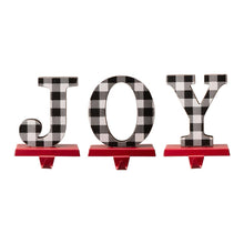 Load image into Gallery viewer, Glithome Metal "JOY" Christmas Stocking Holder Set of 3