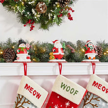 Load image into Gallery viewer, 6.5"H Resin Santa, Snowman, Penguin Stocking Holders, Set of 3