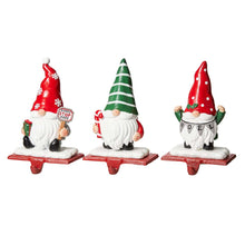 Load image into Gallery viewer, 7.5"H Resin Gnomes Stocking Holders, Set of 3