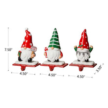 Load image into Gallery viewer, 7.5"H Resin Gnomes Stocking Holders, Set of 3
