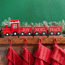 Load image into Gallery viewer, 8.5"H Wooden Metal Christmas Train Stocking Holders, Set of 4