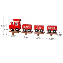 Load image into Gallery viewer, 8.5"H Wooden Metal Christmas Train Stocking Holders, Set of 4