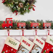 Load image into Gallery viewer, 8.5"H Wooden Metal Christmas Train Stocking Holders, Set of 4