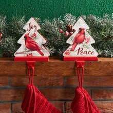 Load image into Gallery viewer, 7"H Wooden Christmas Cardinal Stocking Holders, Set of 2