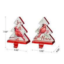 Load image into Gallery viewer, 7"H Wooden Christmas Cardinal Stocking Holders, Set of 2