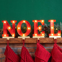 Load image into Gallery viewer, 8.5"H Metal "NOEL" Christmas Stocking Holders with LED Lights, Set Of 4