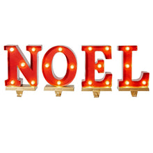 Load image into Gallery viewer, 8.5"H Metal "NOEL" Christmas Stocking Holders with LED Lights, Set Of 4