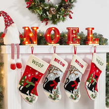 Load image into Gallery viewer, 8.5"H Metal "NOEL" Christmas Stocking Holders with LED Lights, Set Of 4