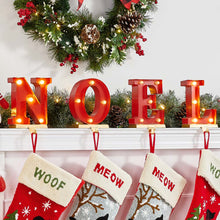 Load image into Gallery viewer, 8.5"H Metal "NOEL" Christmas Stocking Holders with LED Lights, Set Of 4
