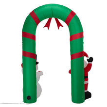 Load image into Gallery viewer, 8 ft Lighted Inflatable Santa and Snowman Gate Arch